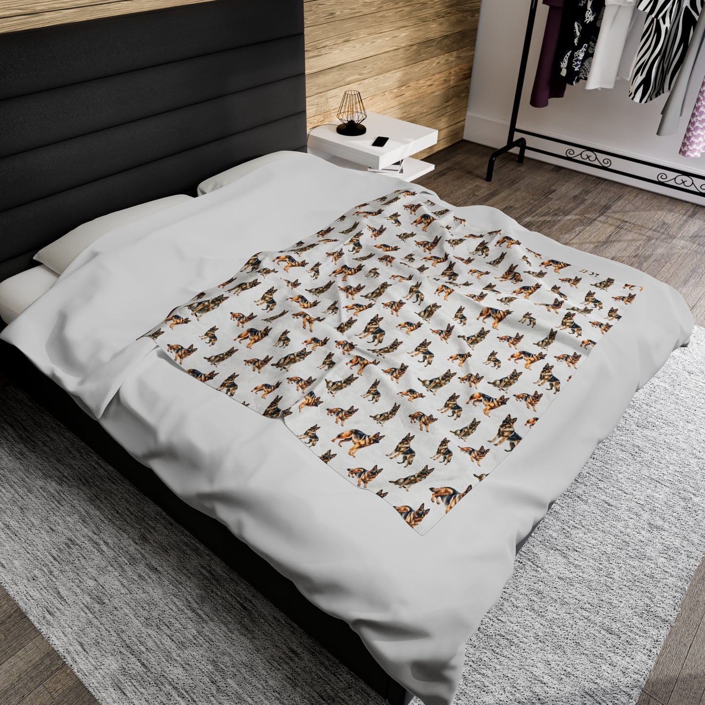 German Shepherd Velveteen Baby Blanket