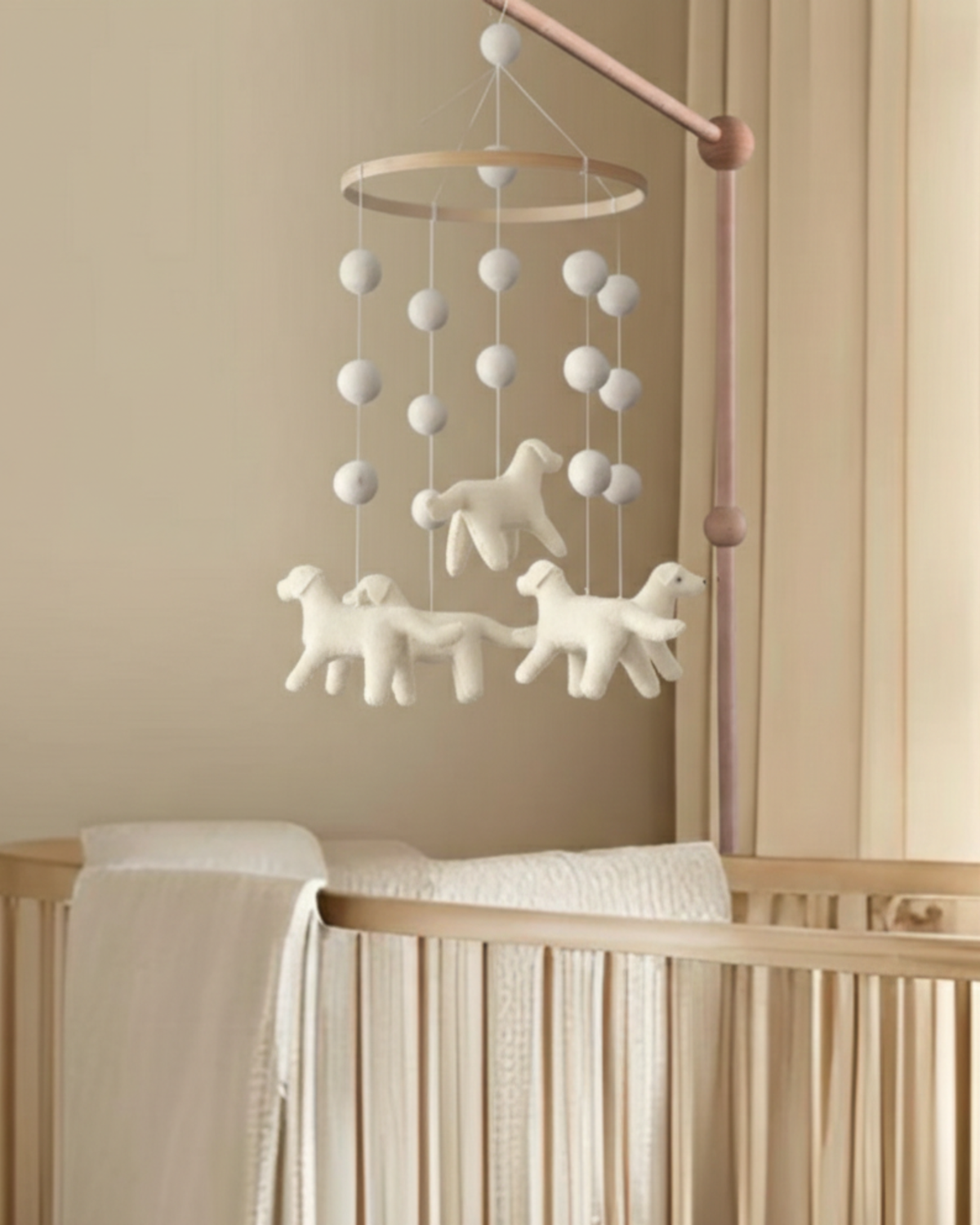 Handmade Felt Dog Baby Mobile