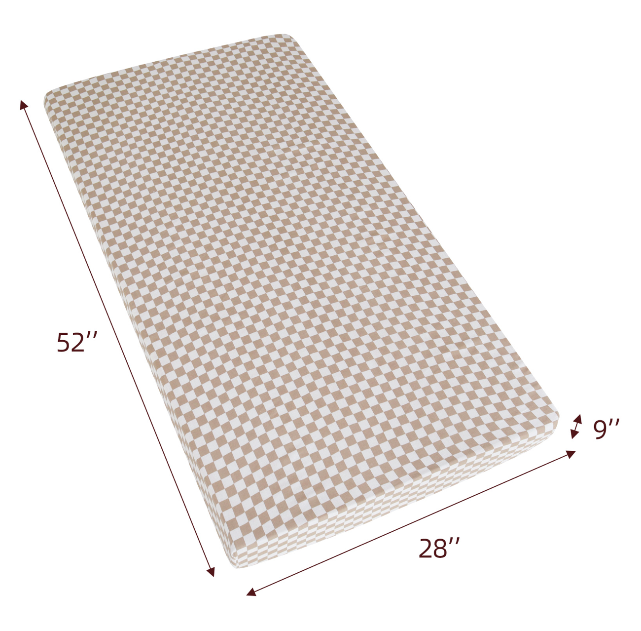 Beige Checkerboard Fitted Crib Sheet