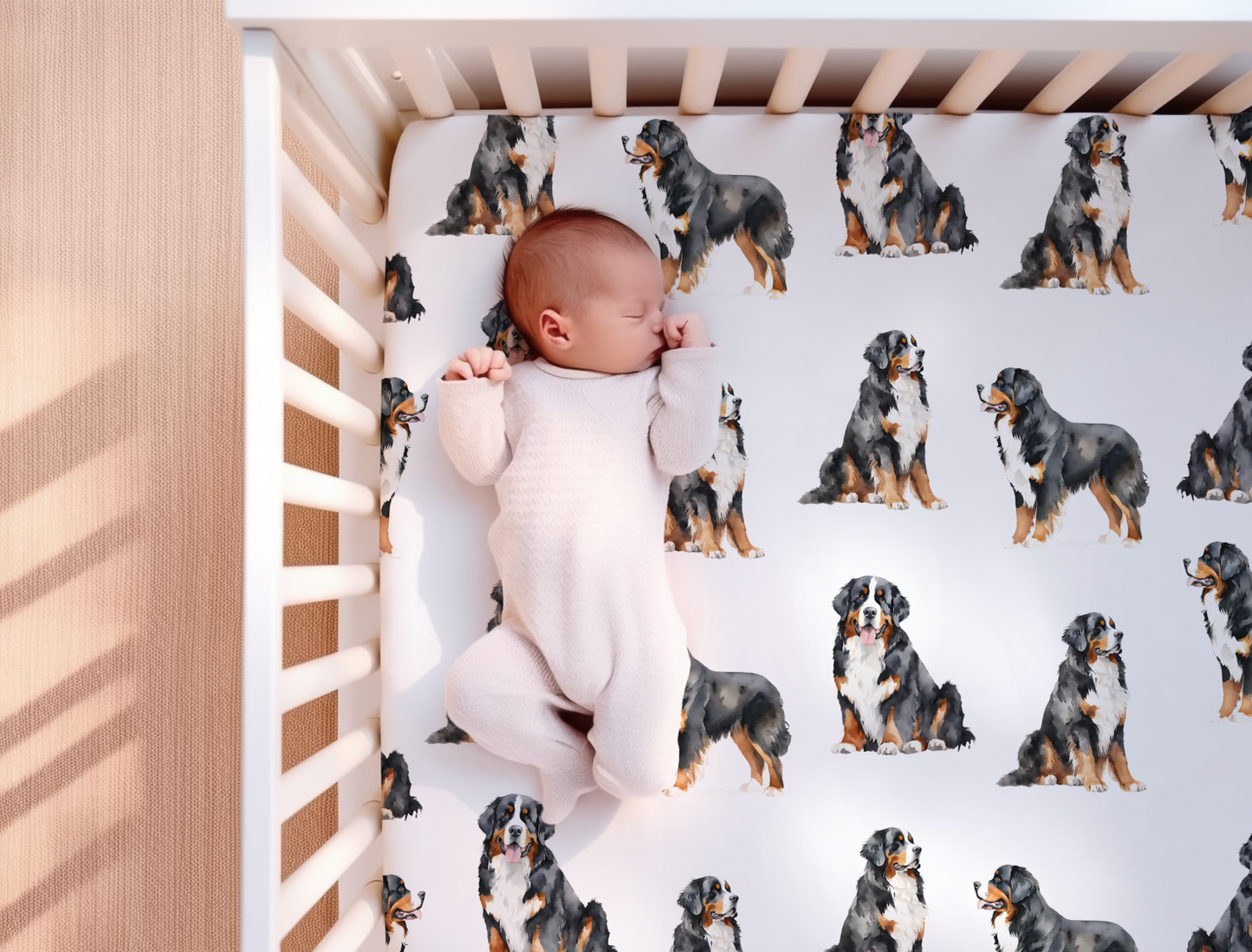Bernese Mountain Dog Crib Sheet