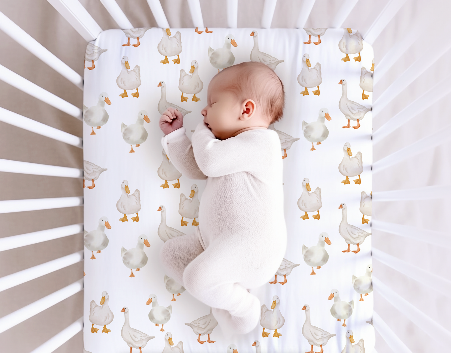 Goose Crib Sheet, Geese Crib Sheet, Farm Baby, New Baby Gift, Duck Crib Sheet, Farm Nursery, Cottagecore Nursery, Baby Shower Gift, Spring