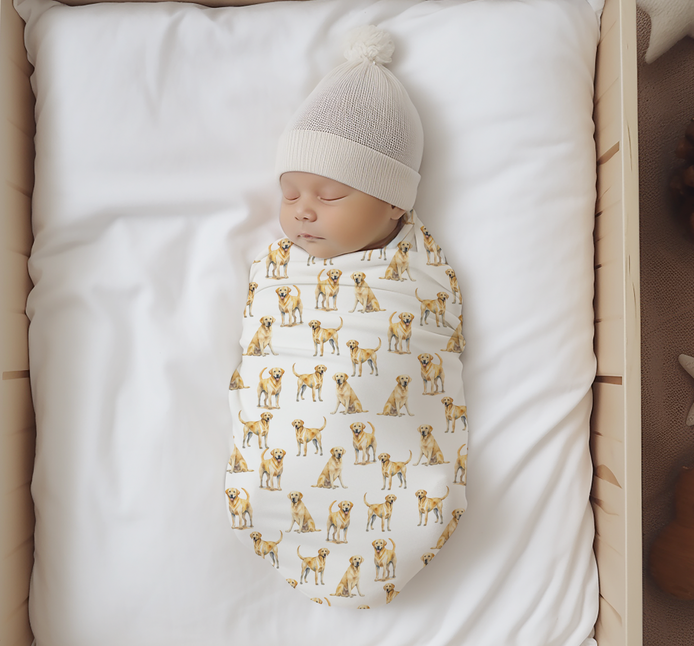 Yellow Labrador Baby Swaddle