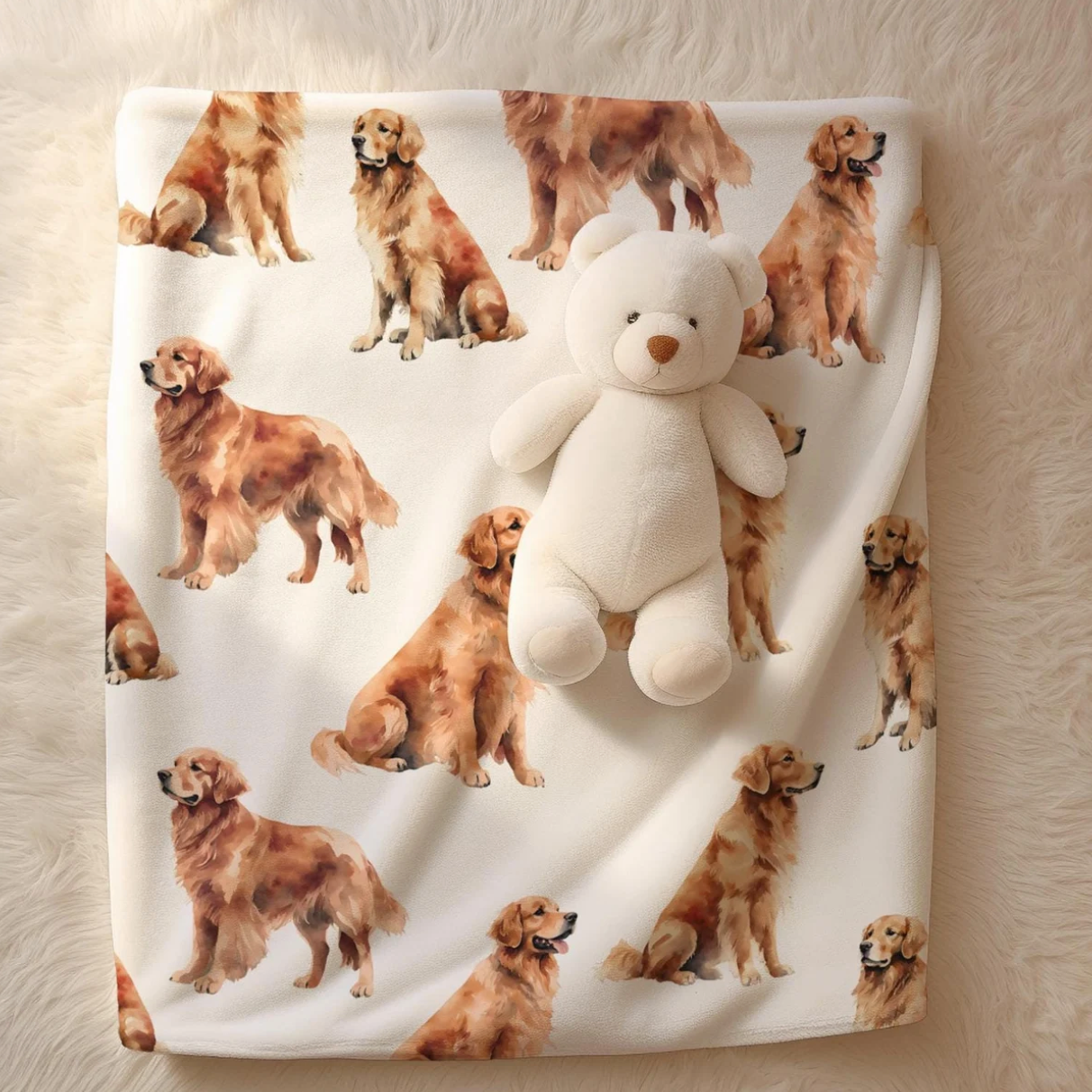 Red Retriever Velveteen Baby Blanket