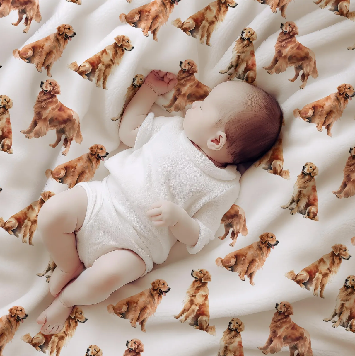 Red Retriever Velveteen Baby Blanket