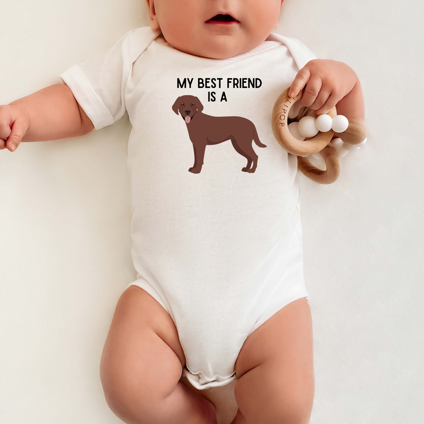 My Best Friend is a Chocolate Lab - Labrador - Chocolate Lab Dog - Baby Outfit - Baby Shower Gift - Dog Nursery - Baby Shirt - Baby Jumpsuit