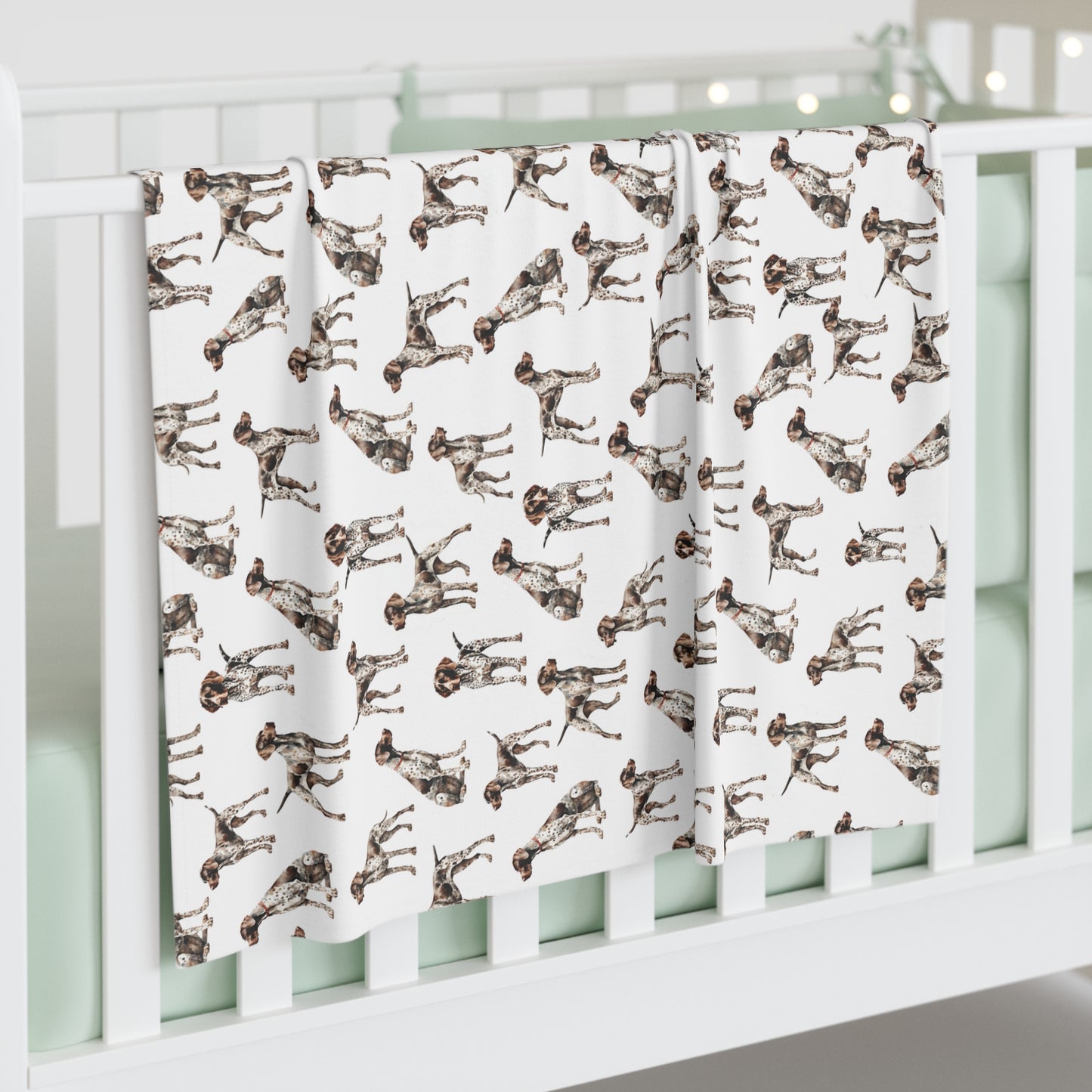 German Shorthaired Pointer Baby Swaddle Blanket, Baby Gift, Dog Nursery, Puppy Nursery, Bird dog Mom, Hunting Mom,  GSP, Hunting Nursery