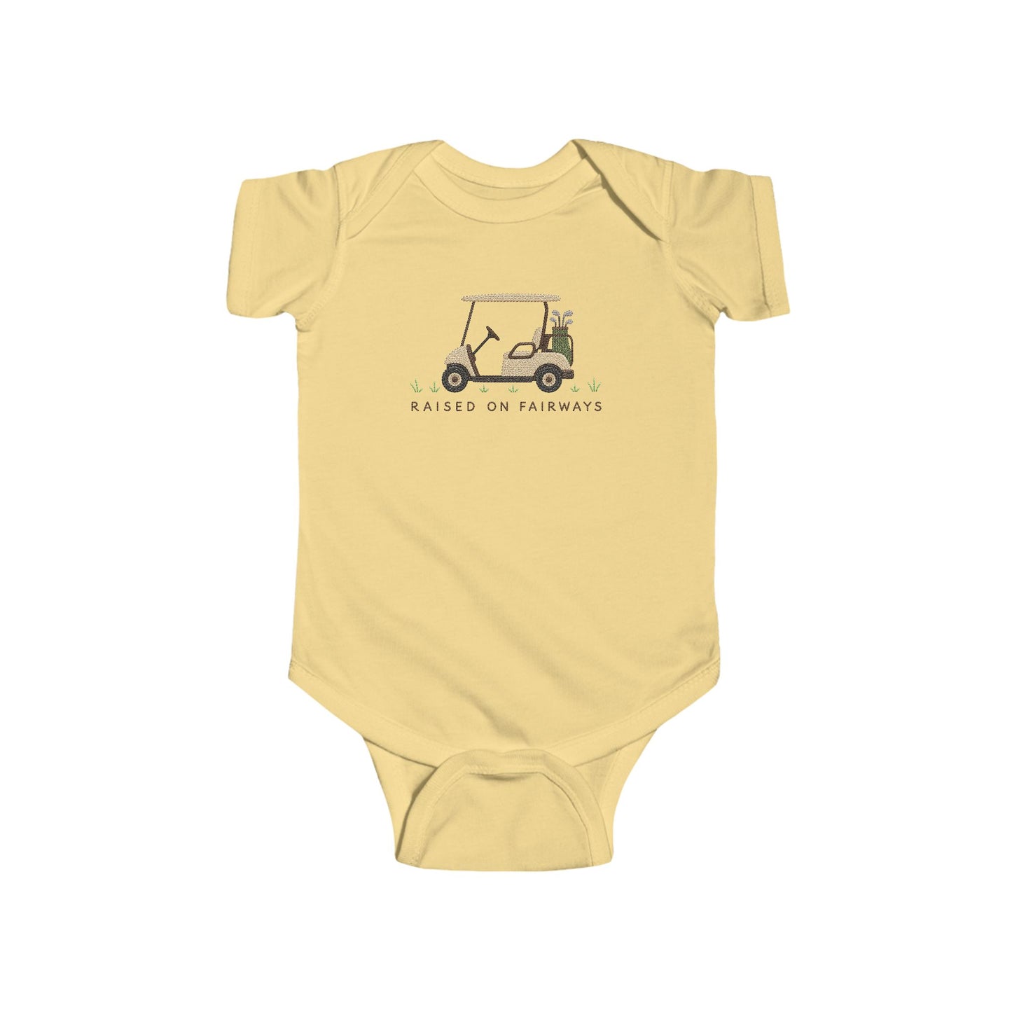 Golf Baby Bodysuit, Raised on Fairways Baby Outfit, Golf Baby Clothes, Golf Baby Shower Gift, Country Club Baby, Future Golfer Onesie