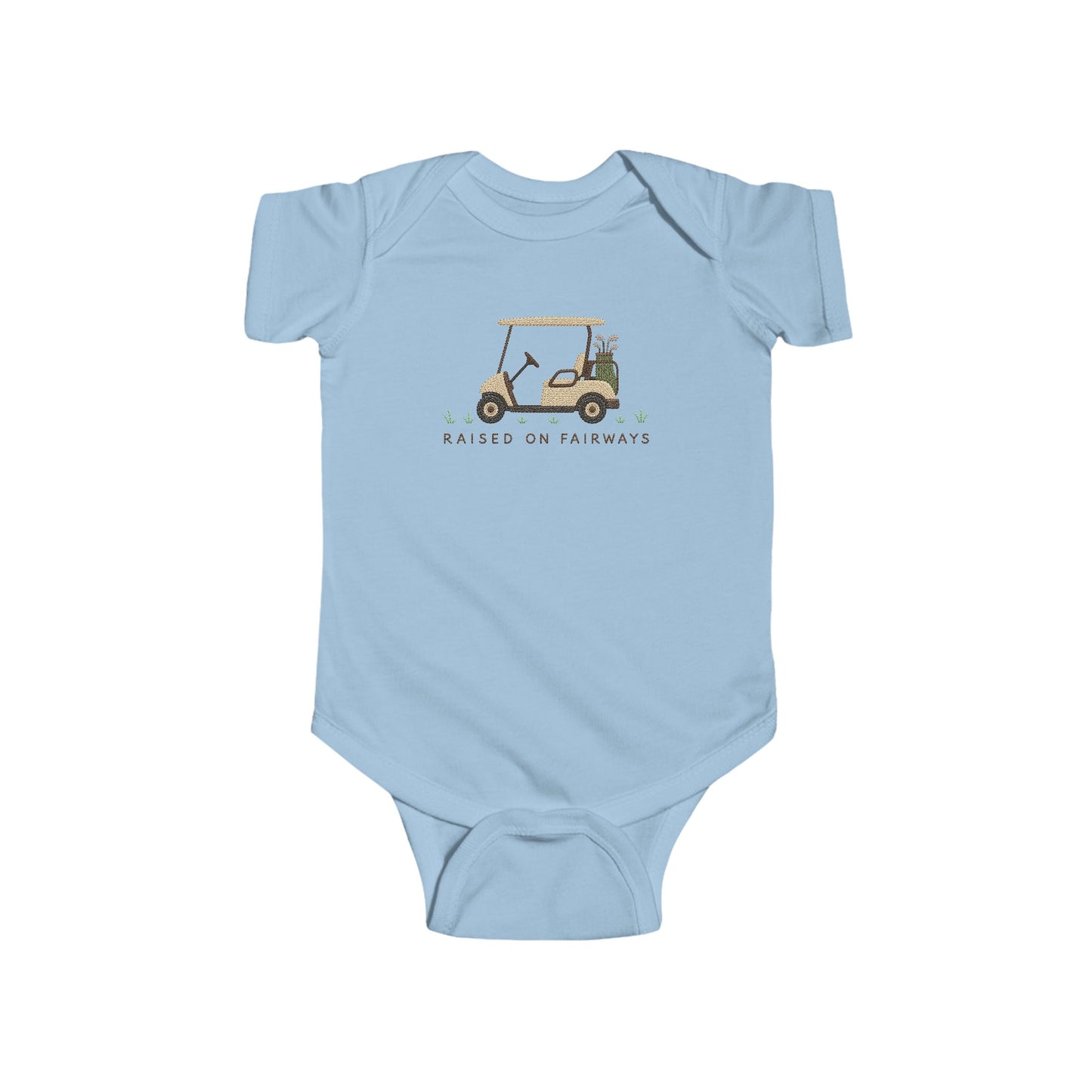 Golf Baby Bodysuit, Raised on Fairways Baby Outfit, Golf Baby Clothes, Golf Baby Shower Gift, Country Club Baby, Future Golfer Onesie