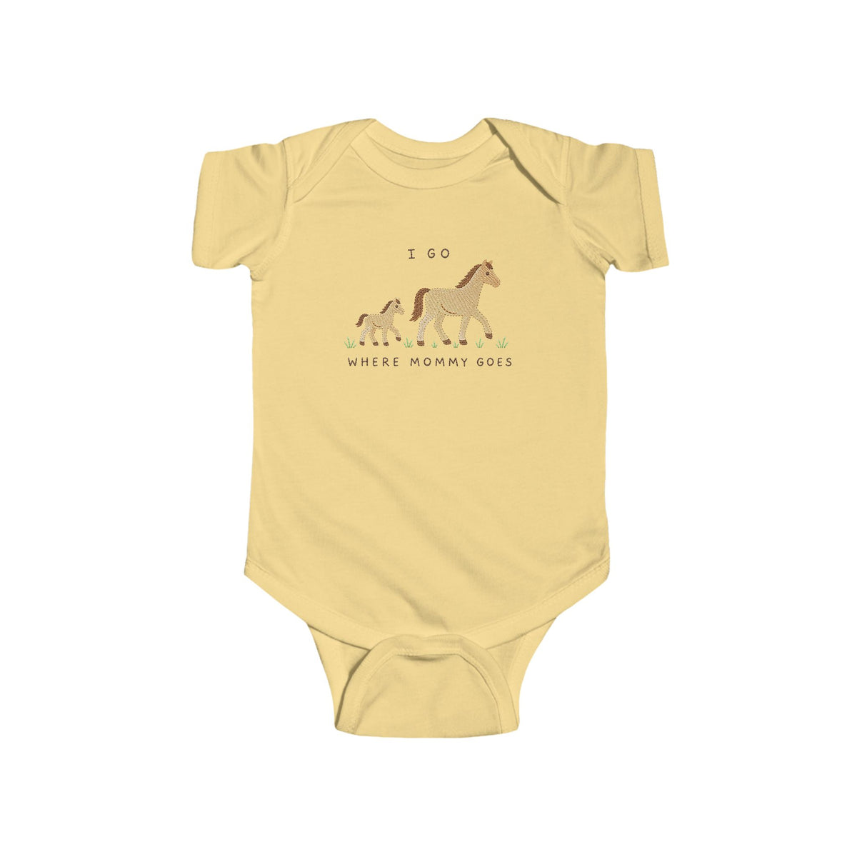I Go Where Mommy Goes Baby Horse - Baby Outfit - Baby Shower Gift - Horse Nursery - Horse Lover - New Baby Gift