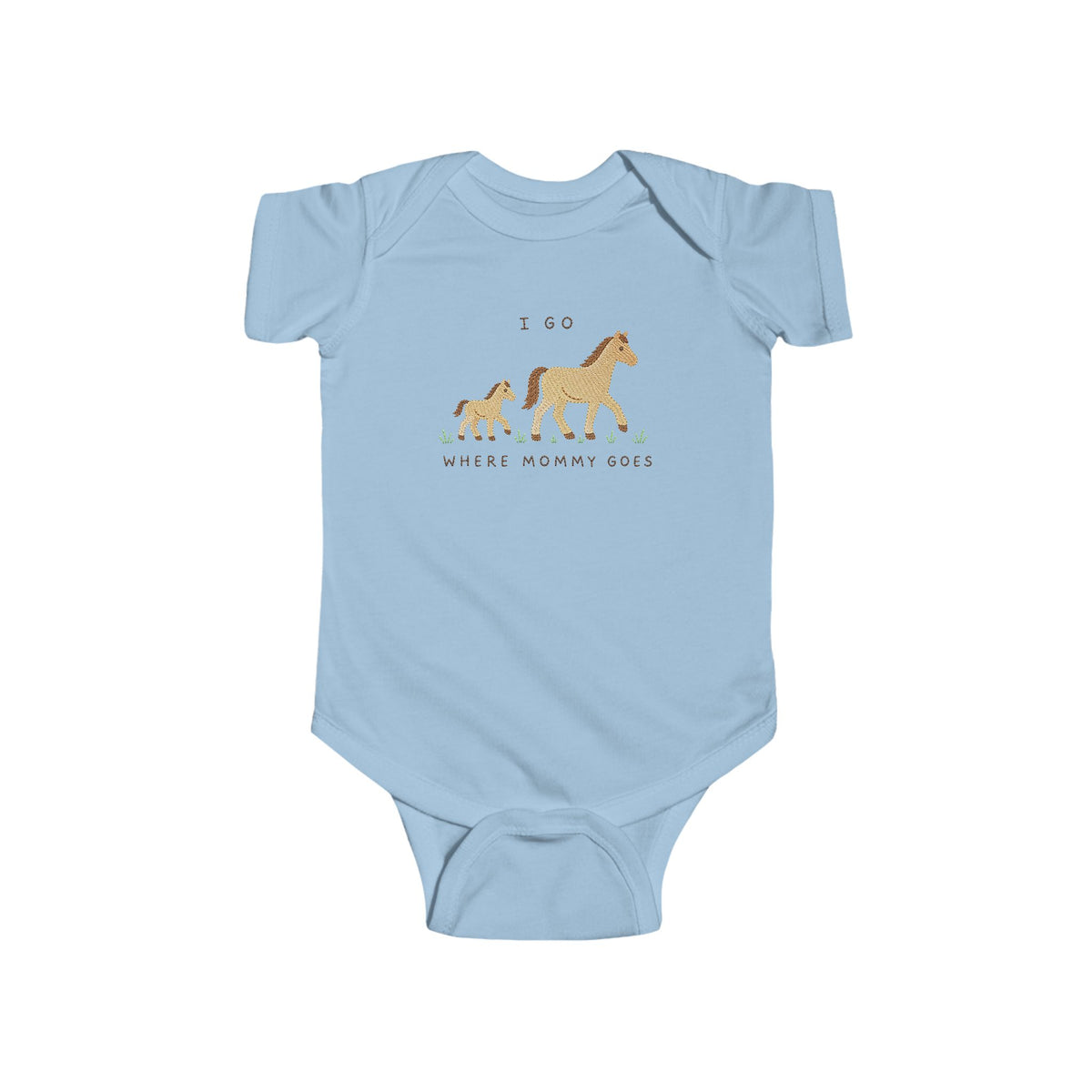 I Go Where Mommy Goes Baby Horse - Baby Outfit - Baby Shower Gift - Horse Nursery - Horse Lover - New Baby Gift