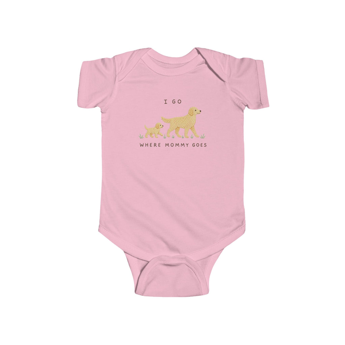 I Go Where Mommy Goes Baby Golden Retriever - Baby Outfit - Baby Shower Gift - Golden Retriever Nursery - Puppy Nursery - New Baby Gift