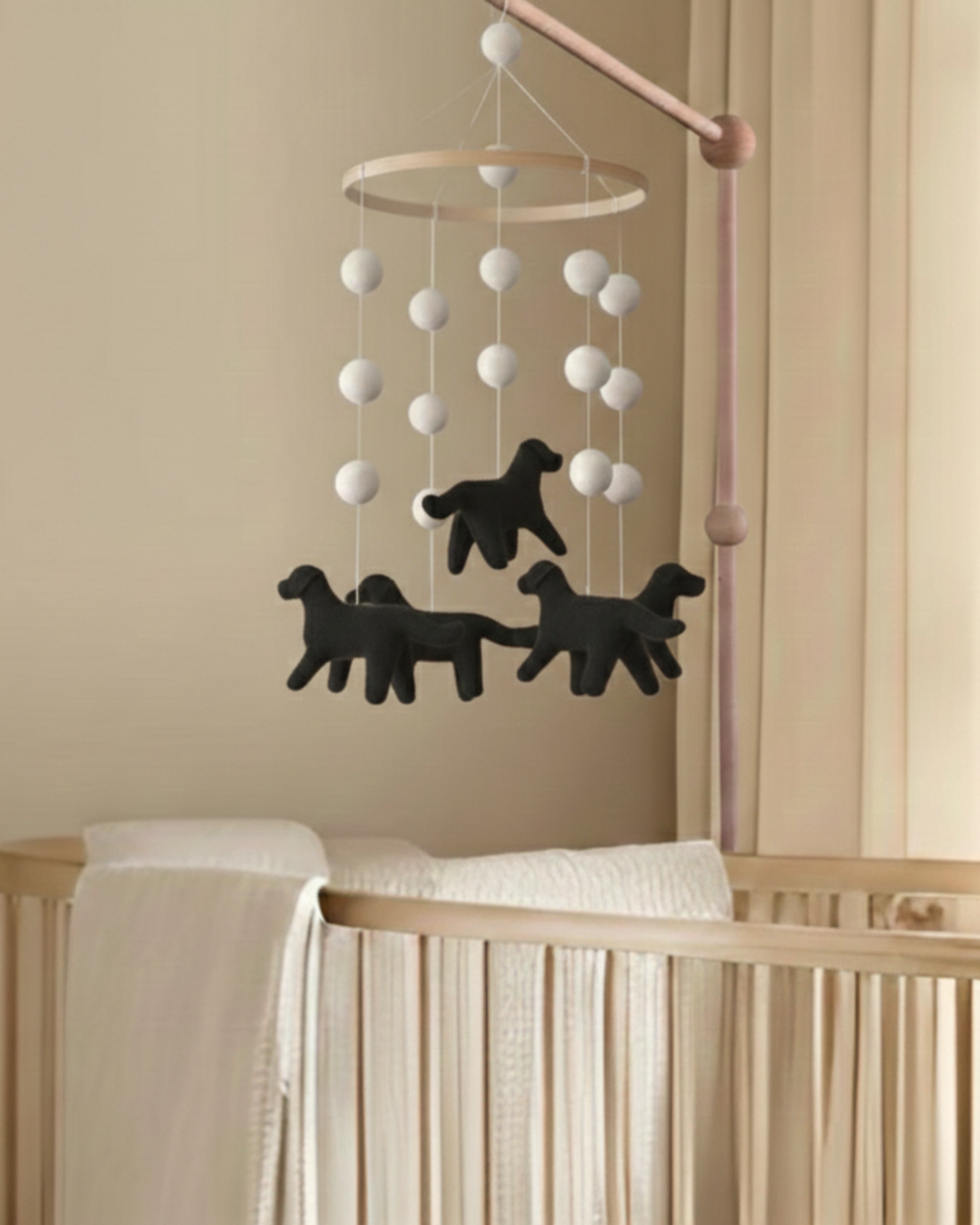 Handmade Felt Dog Baby Mobile