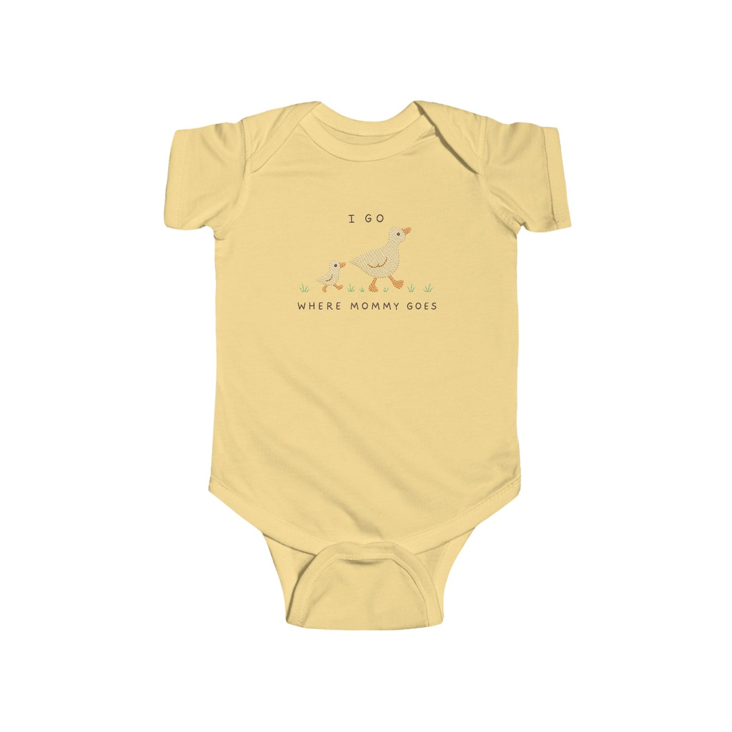 I Go Where Mommy Goes Baby Duck - Baby Outfit - Baby Shower Gift - Mommy Duck Nursery - Duck Nursery - New Baby Gift