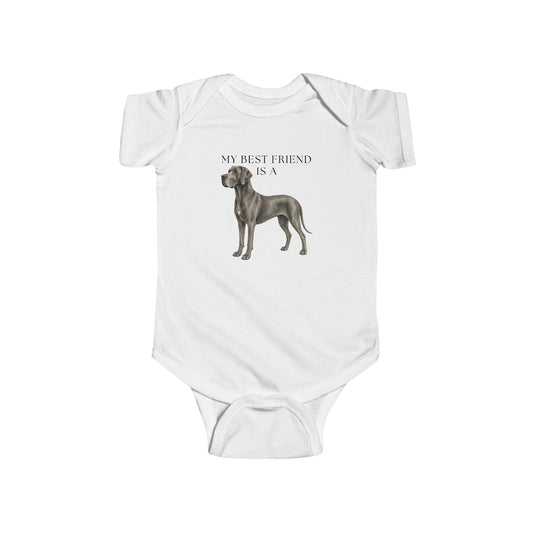 My Best Friend is a Great Dane - Great Dane - Baby Outfit - Baby Shower Gift - Dog Nursery - Lake Dog - New Baby Gift