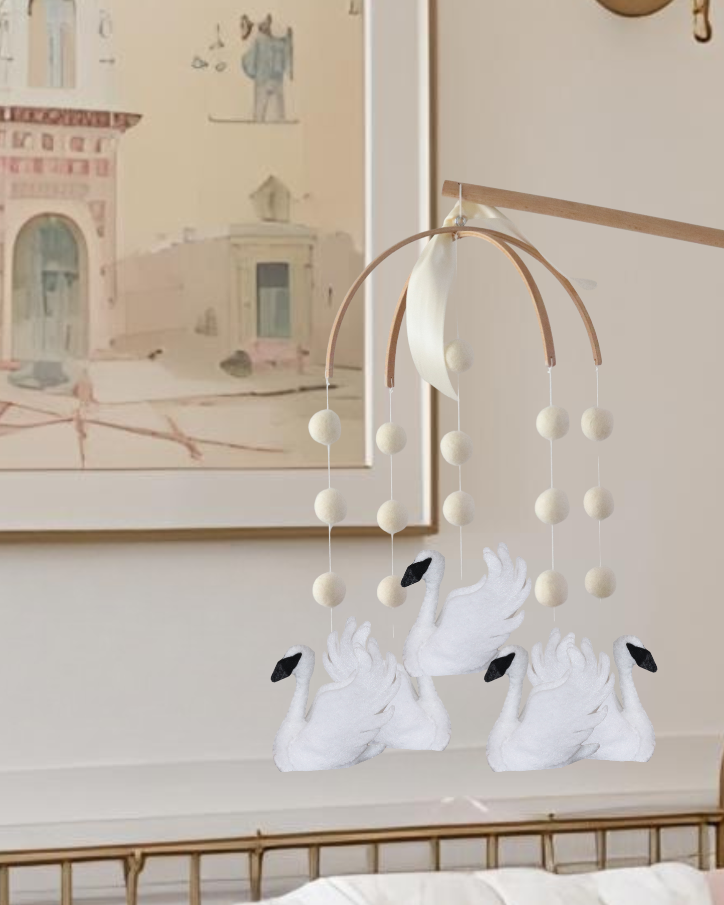 Swan Baby Mobile
