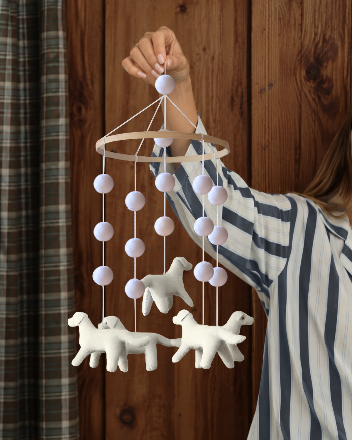 Handmade Felt Dog Baby Mobile