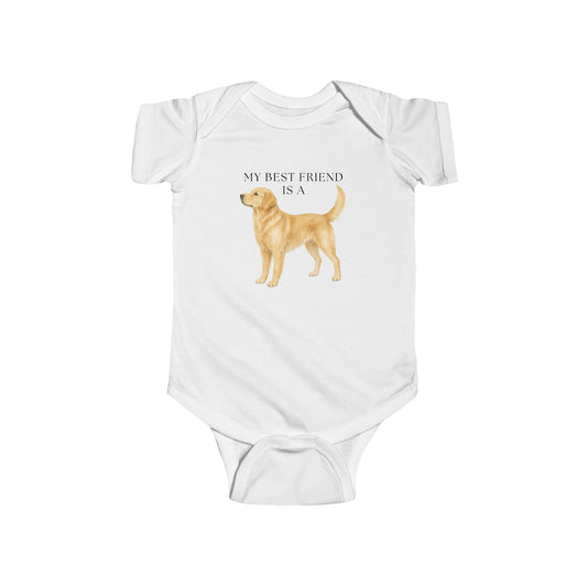 My Best Friend is a Golden Retriever - Doodle - Dog - Baby Outfit - Baby Shower Gift - Dog Nursery