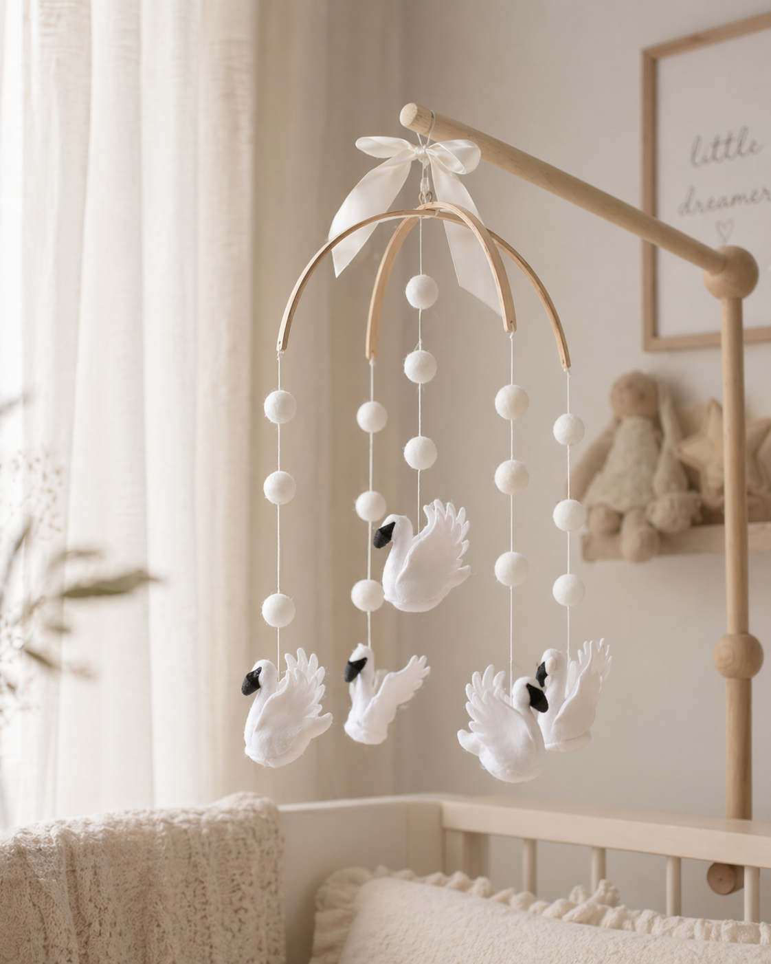 Swan Baby Mobile