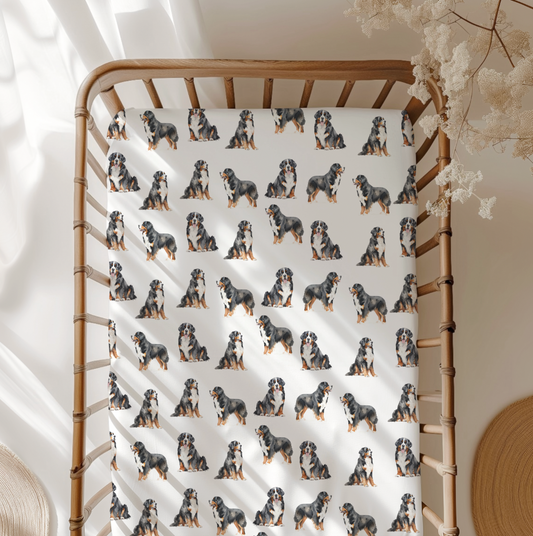 Bernese Mountain Dog Crib Sheet