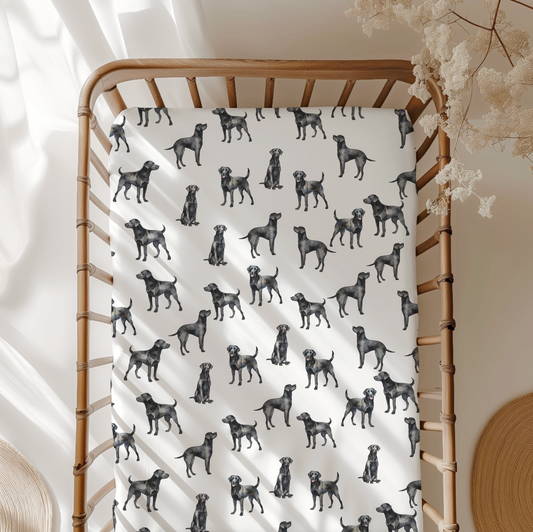 Black Lab Crib Sheet