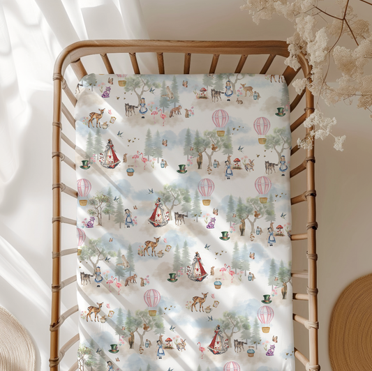Alice in Wonderland Crib Sheet