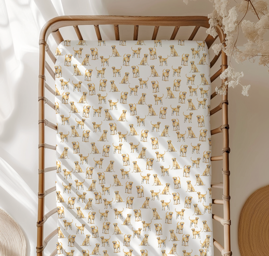 Yellow Lab Crib Sheet