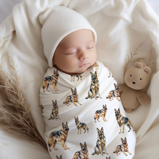 German Shepherd Baby Swaddle