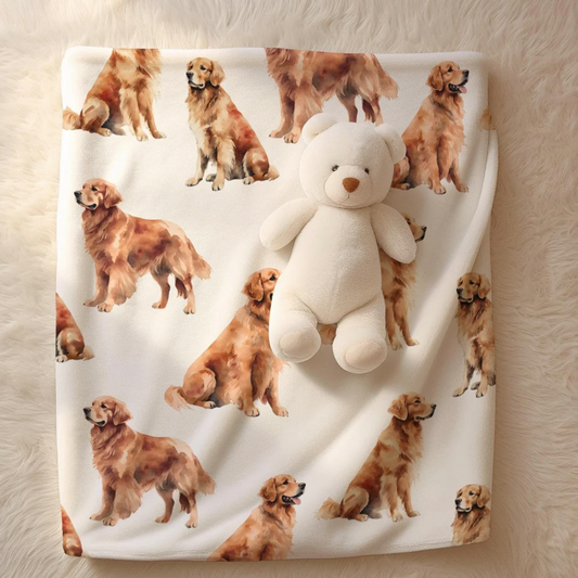 Red Retriever Velveteen Baby Blanket